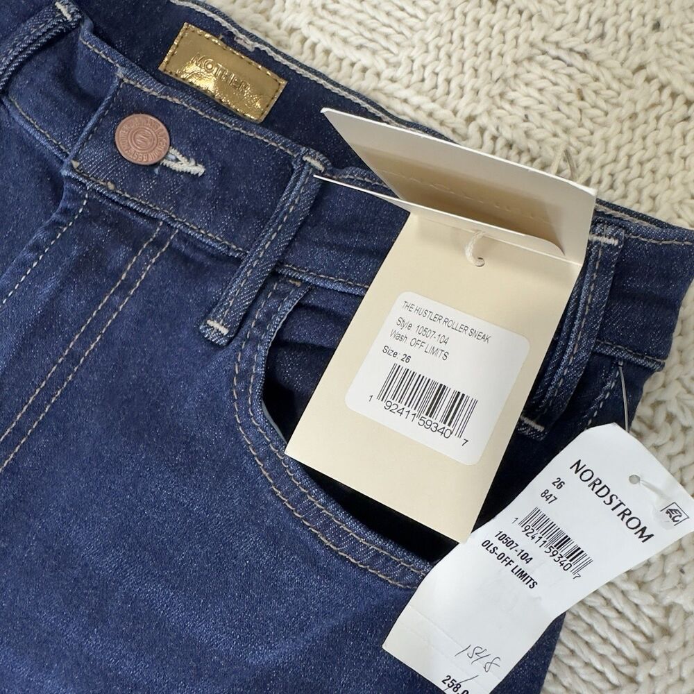 Mother The Hustler Roller Sneak Jeans In Off Limits High Rise Wide Leg Sz 26 NWT - Picture 6 of 15